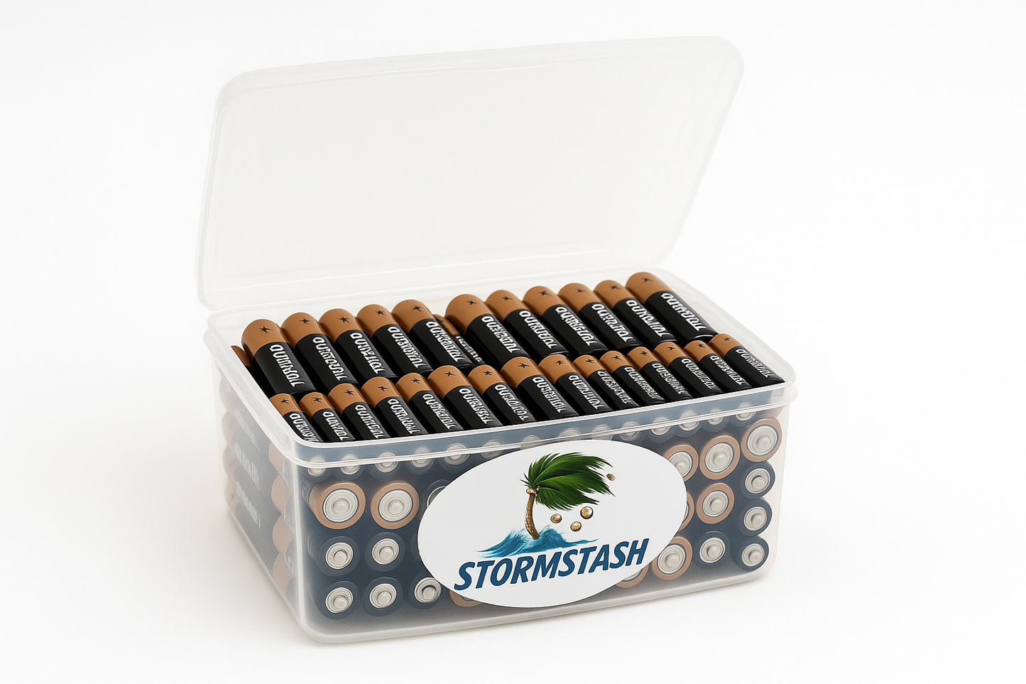 StormStash Battery Bin – 50 Count (AA & AAA Duracell)