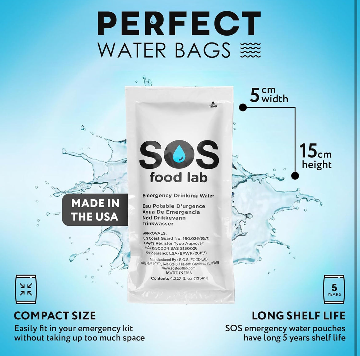 Emergency Water Pouches