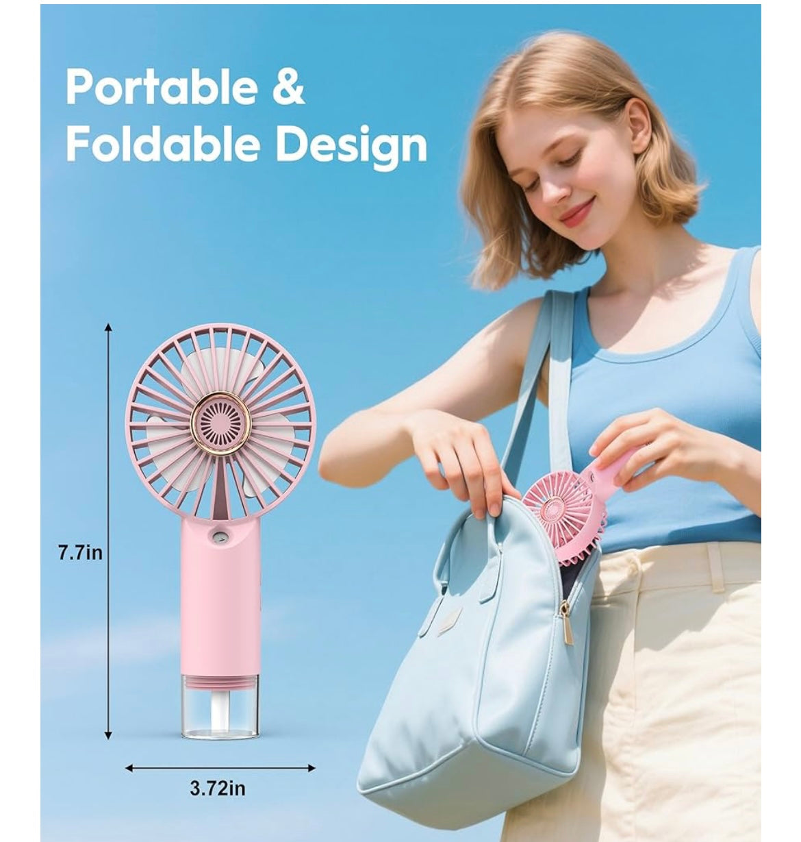 Handheld Misting Fan (pink)